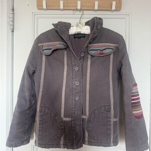 Steve Madden Gray Jacket with Striped Accents